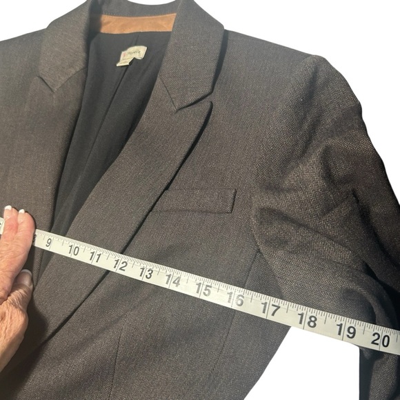 Cremieux Womens Brown Patch Sleeve one Button Front Blazer Sz 2 - Picture 13 of 15